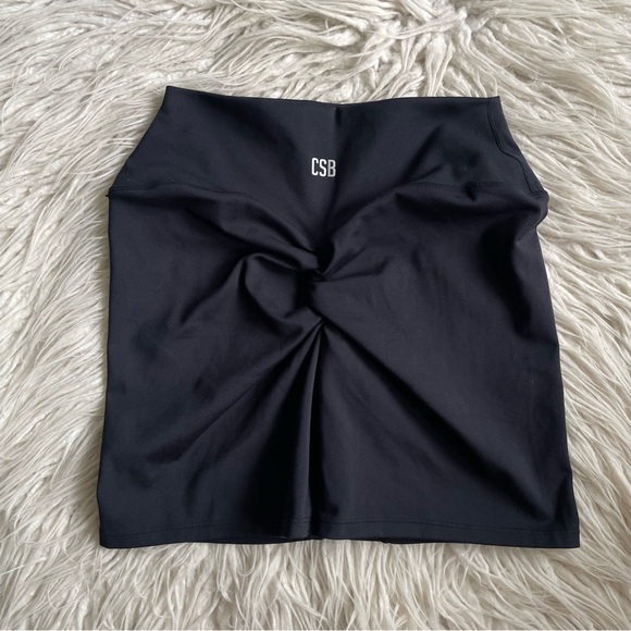 CSB Crop Shop Boutique Serenity 6” Scrunch Black Athletic Shorts EUC Size M - Picture 5 of 8